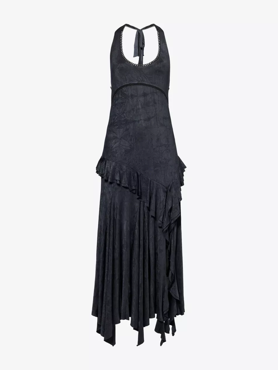 Lunn Ruffled Jersey Midi Dress