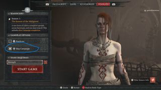 Diablo 4 Character Creation Screen