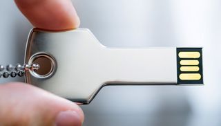 A key-shaped USB stick.