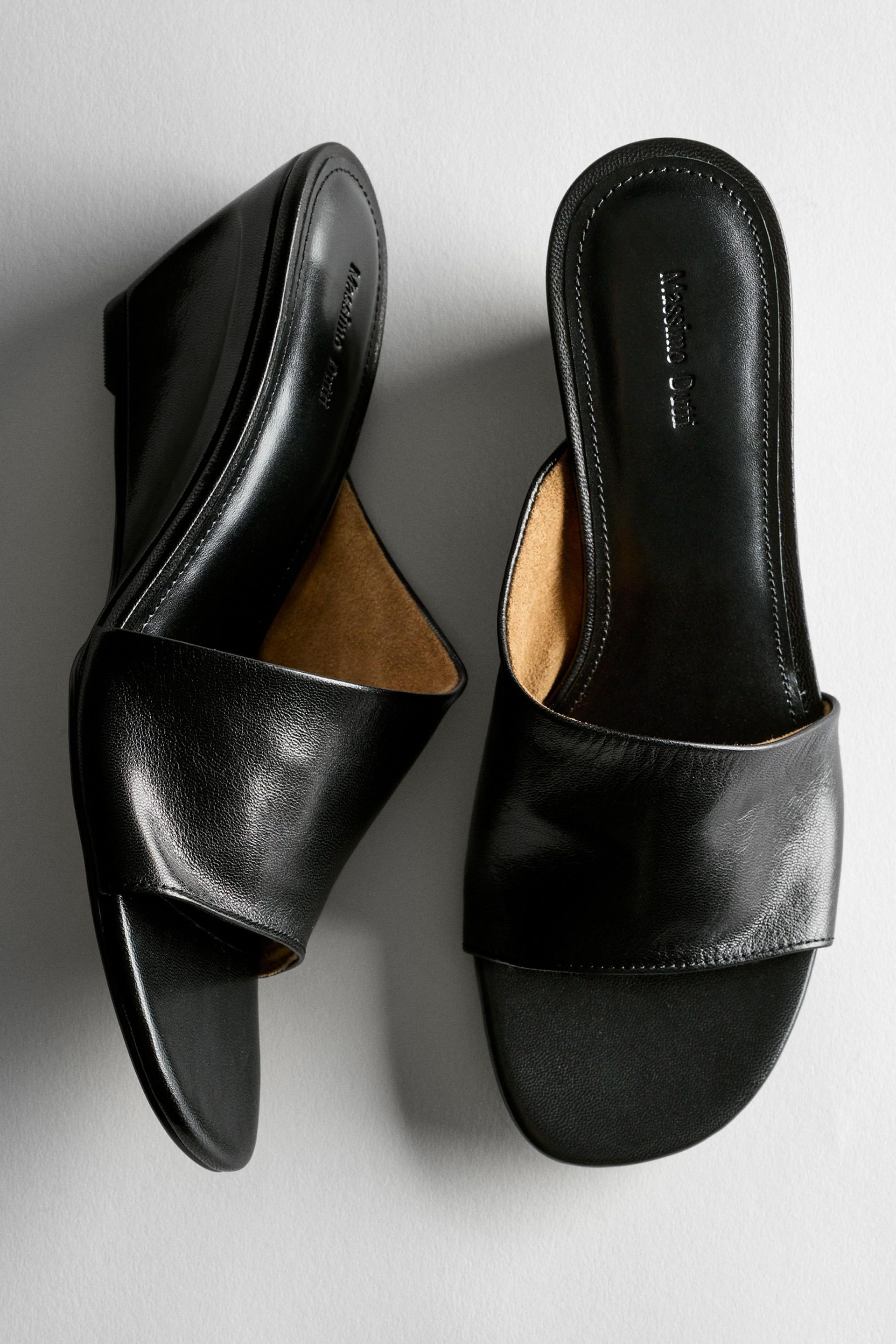 Massimo Dutti, Soft Leather Wedge Heel Sandals
