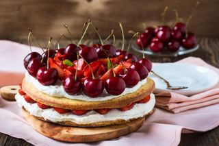 Cherry and vanilla sponge