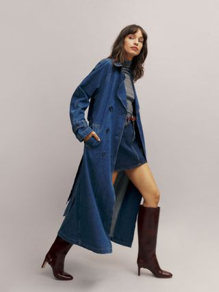 Hayes denim trench coat