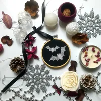 Embroidered bats bauble: Was £7.50, now £6.37