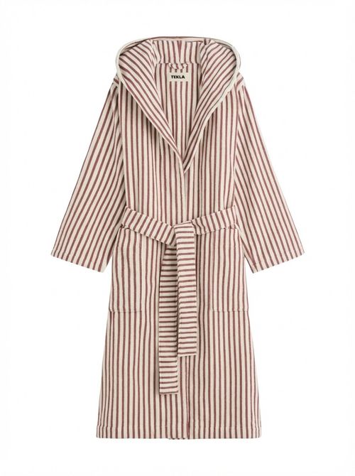 Tekla Hooded Striped Cotton-Towelling Bathrobe 