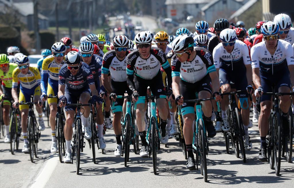 LIEGE BELGIUM APRIL 25 Philipp Walsleben of Germany and Team AlpecinFenix Michael Matthews of Australia Christopher Juul Jensen of Denmark and Team BikeExchange Daryl Impey of South Africa and Team Israel StartUp Nation during the 107th Liege Bastogne Liege 2021 Mens Elite a 2595km race from Bastogne to Lige LBL on April 25 2021 in Liege Belgium Photo by Bas CzerwinskiGetty Images