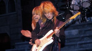 Ozzy Osbourne and Bernie Torme (1952 - 2019) perform at Madison Square Garden on the Diary of a mad man tour, on April 5, 1982 in New York City