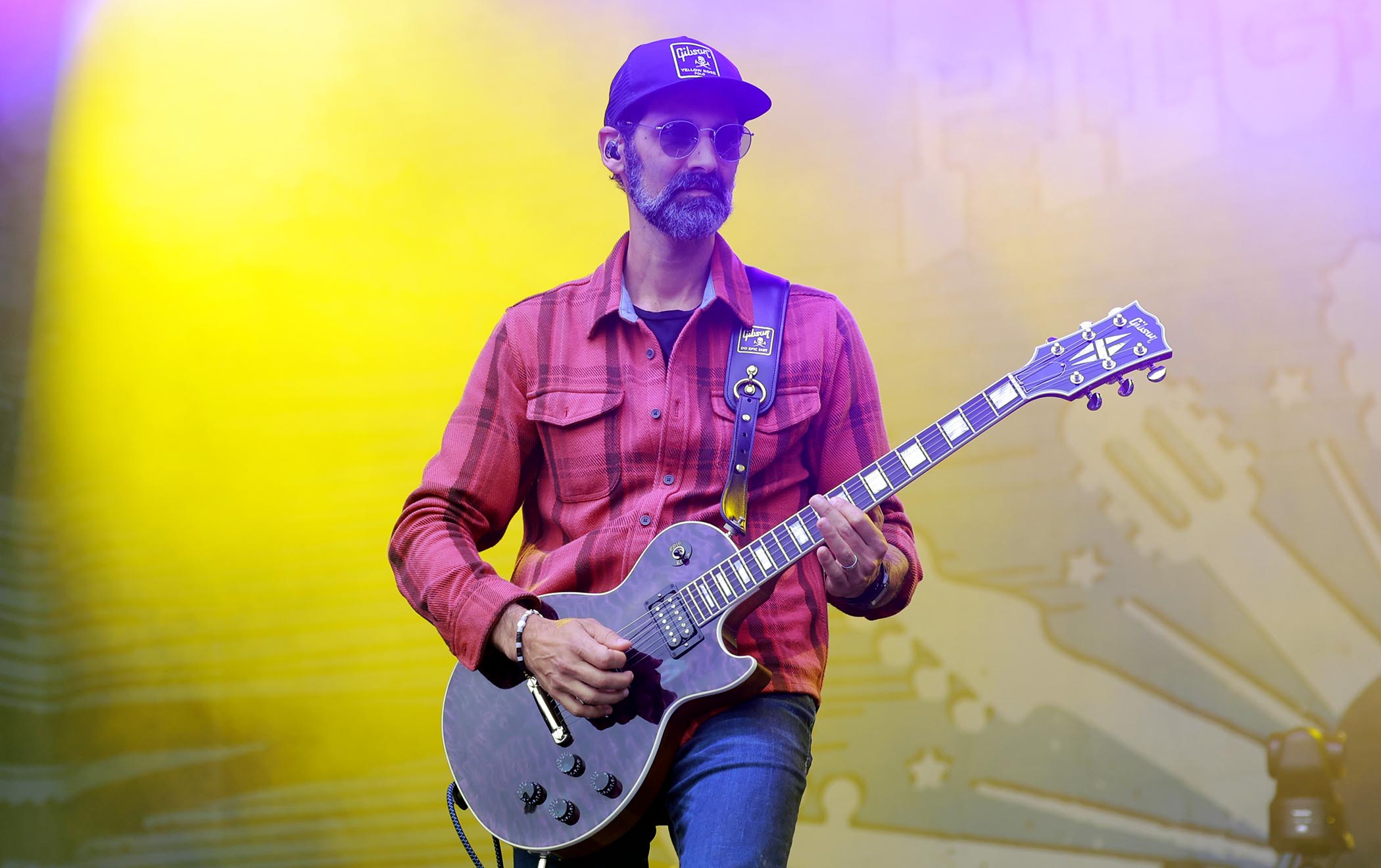 Gibson CEO Cesar Gueikian plays a Les Paul Custom he built himself during the 2024 Pilgrimage Music &amp;amp; Cultural Festival at The Park at Harlinsdale Farm, TN