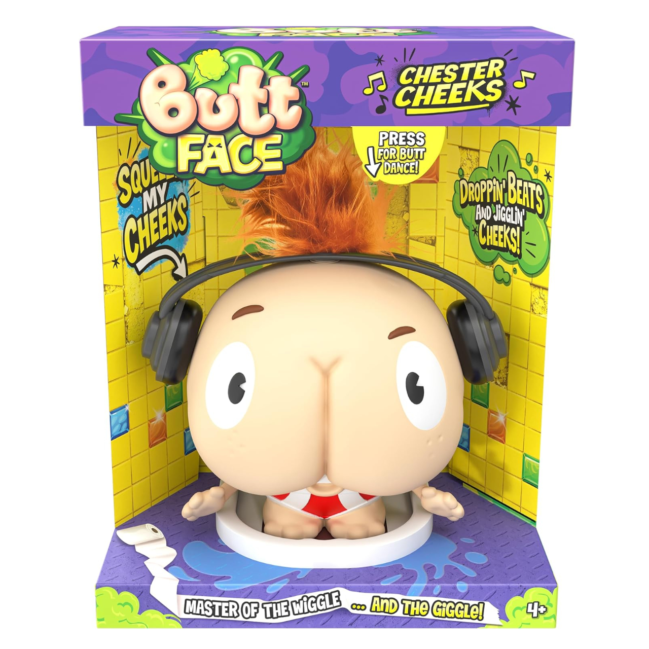 Butt Face toy in box on a white background