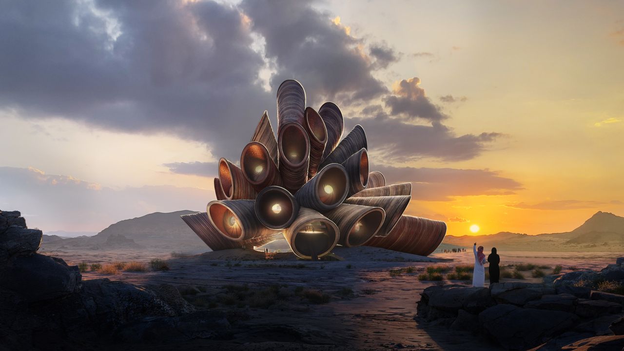 In the Saudi desert, Heatherwick Studio proposes a dramatic window on the universe