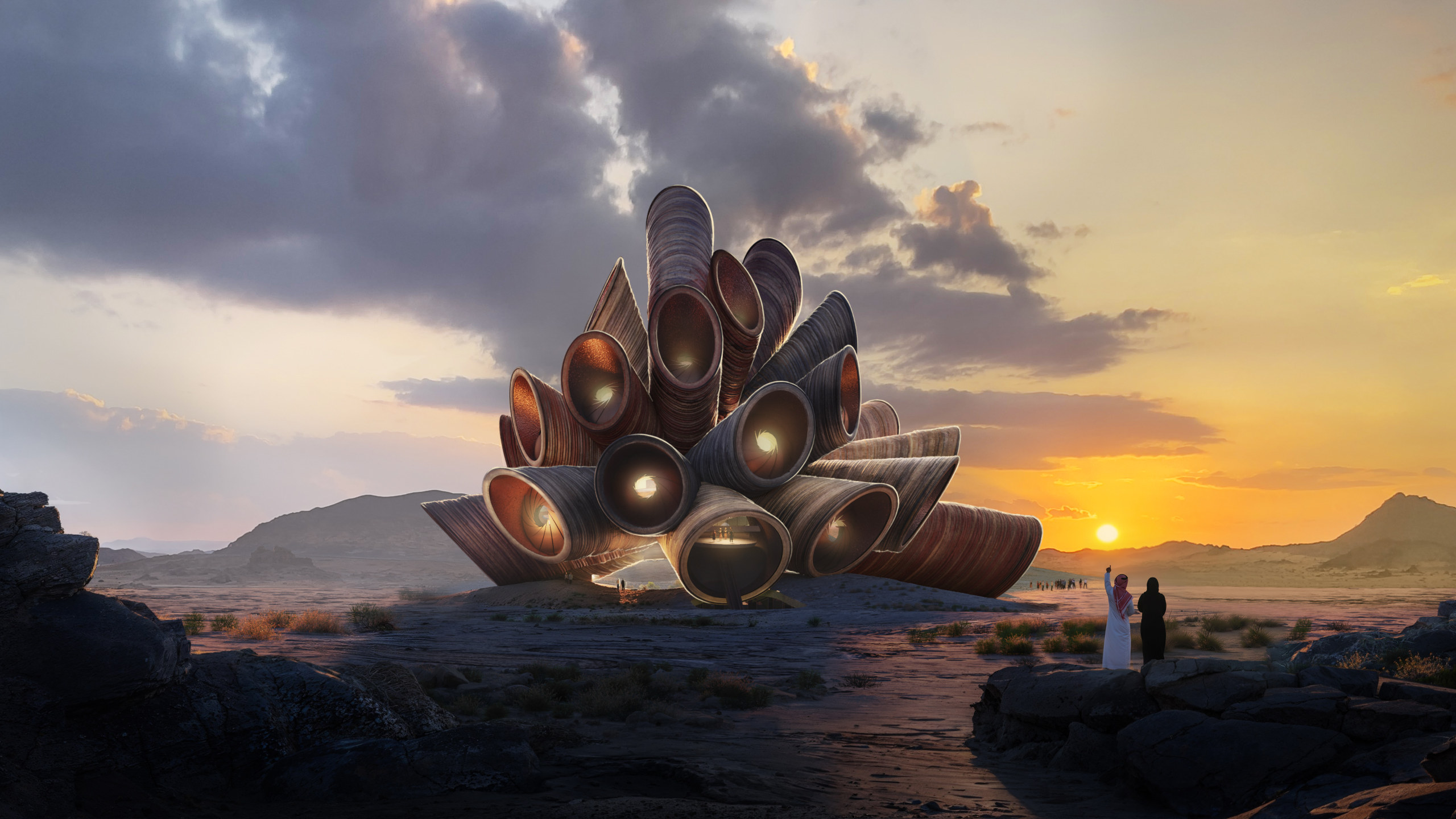 The proposed AlUla Manara Observatory, Saudi Arabia, by Heatherwick Studio
