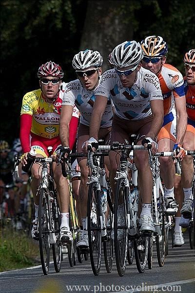 AG2R La Mondiale's Romain Lemarchand and Julien Loubet on the front of the peloton.