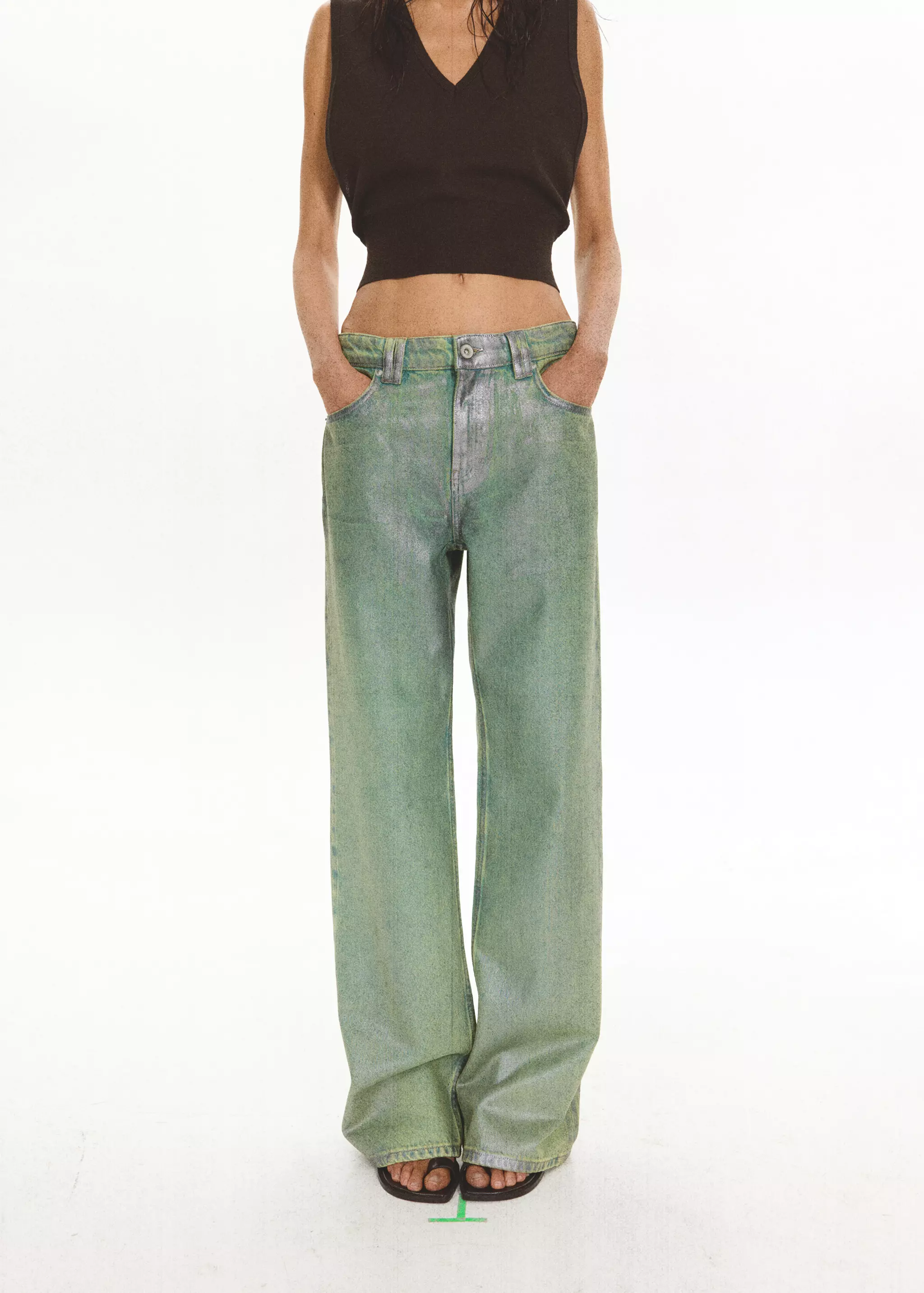 Straight Foil Jeans - Women | Mango USA
