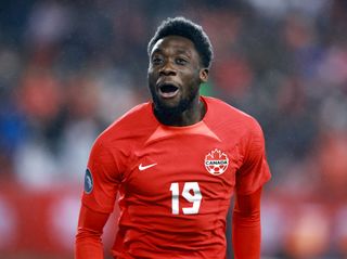 Alphonso Davies #19 of Canada celebrates a goal during a CONCACAF Nations League match against Jamaica at BMO Field on November 21, 2023 in Toronto, Ontario, Canada. (Photo by Vaughn Ridley/Getty Images) Canada Copa America 2024 squad