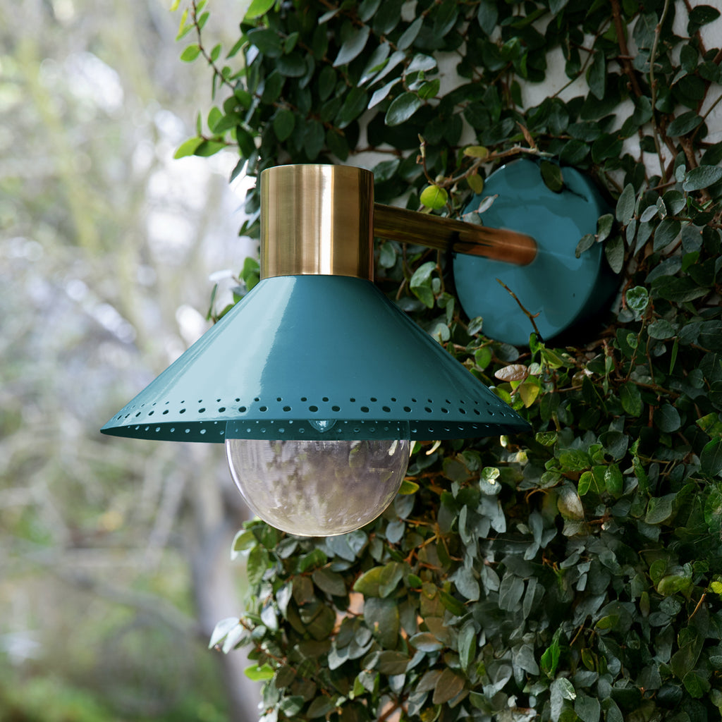 Agnes Exterior Wall Sconce in Denim by the Novogratz