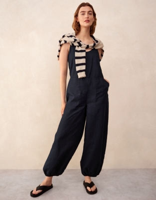 Linen Scoop Neck Elasticated Cuff Jumpsuit | the White Company