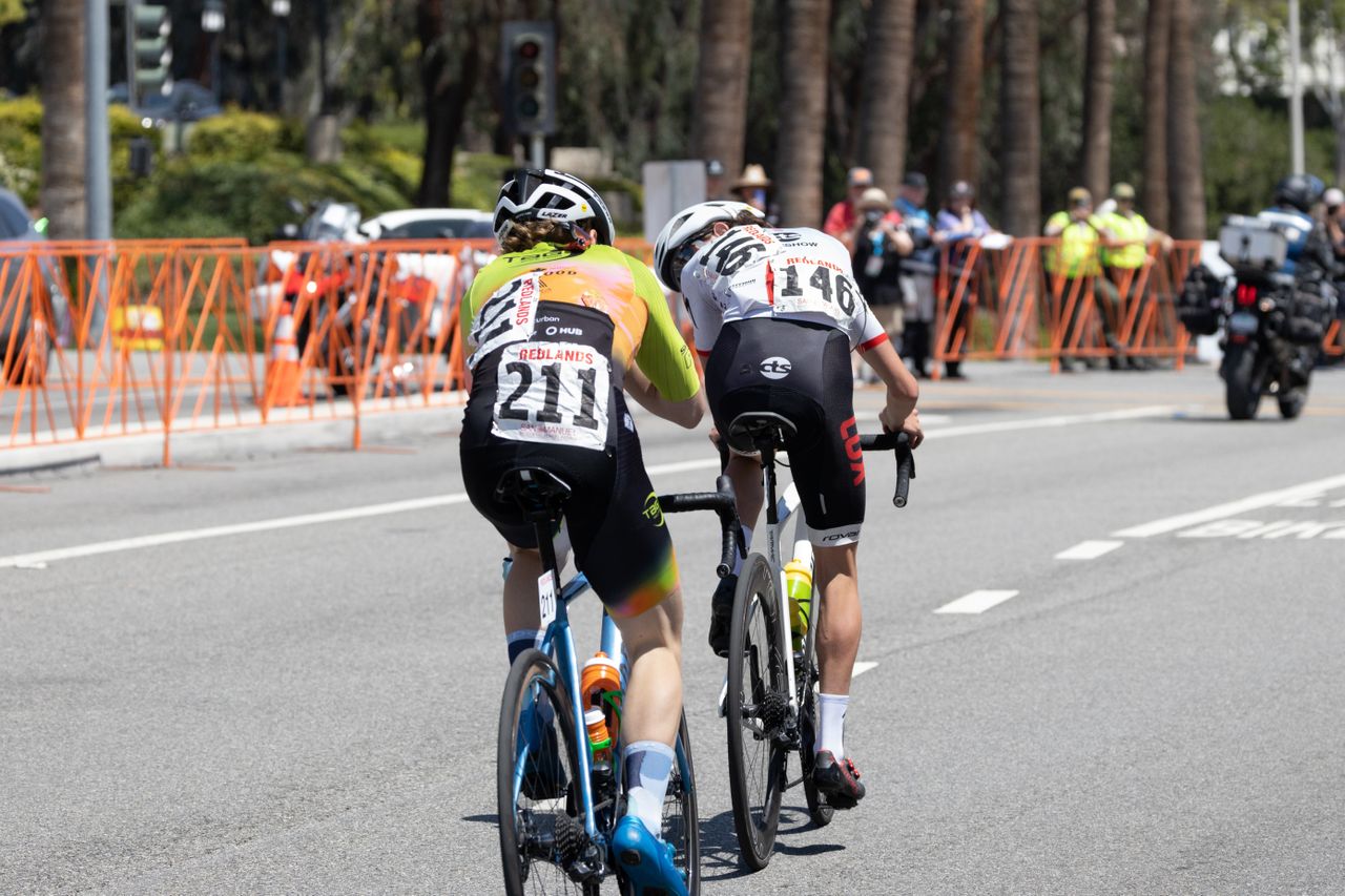 Jesse Maris (LUX-CTS p/b Specialized #146) and Axel Froner (TaG Cycling Race Team #211) attacked over the top of the Baseline climb and tried to escape the field at the bell lap.