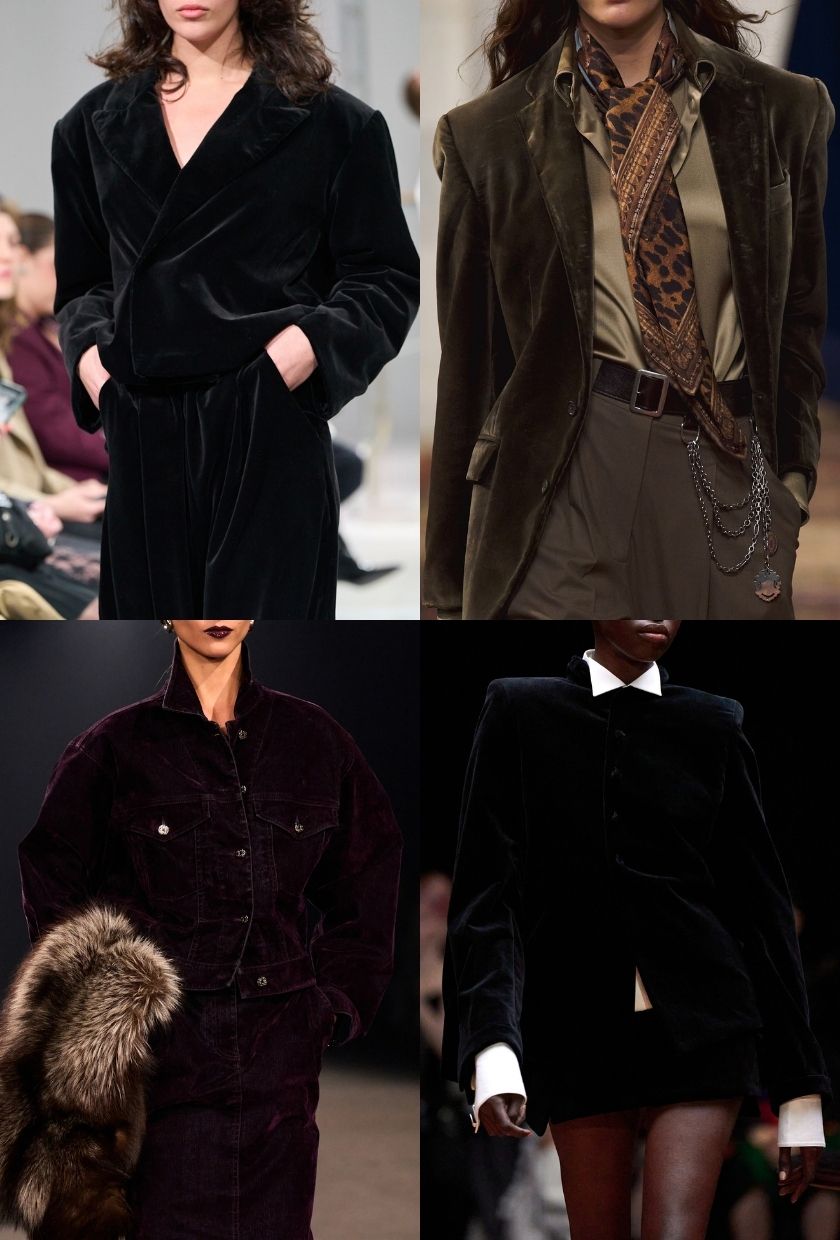 Velvet jackets on the Casa Preti, Ralph Lauren, Elie Saab and Hodakova A/W 2026 runways