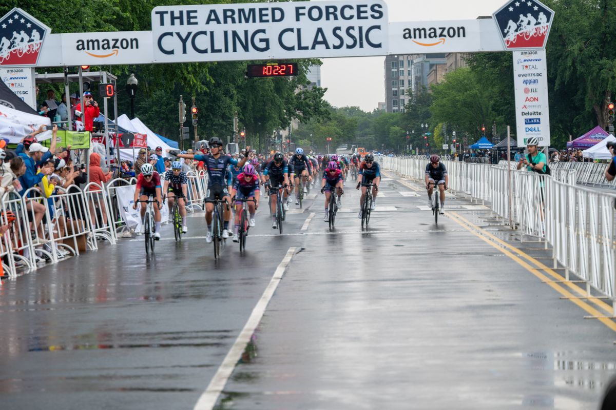 The women's race on Saturday endured a heavy rainstorm