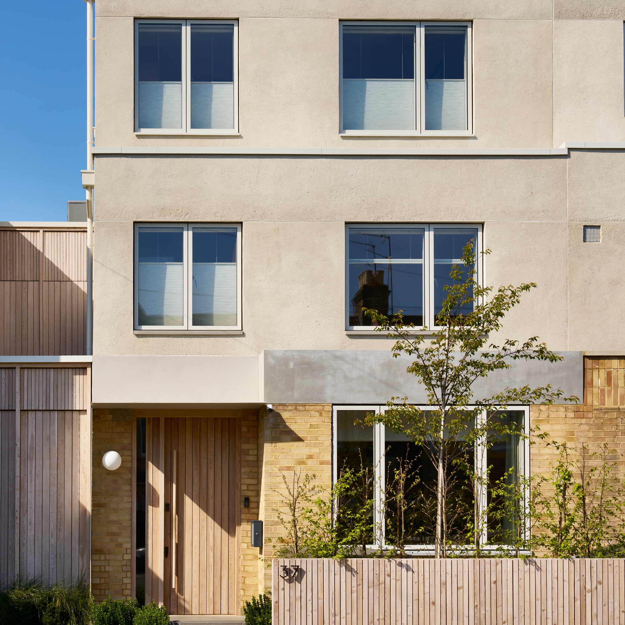 exterior of a renovated three-storey house