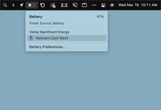 macOS Monterey battery indicator
