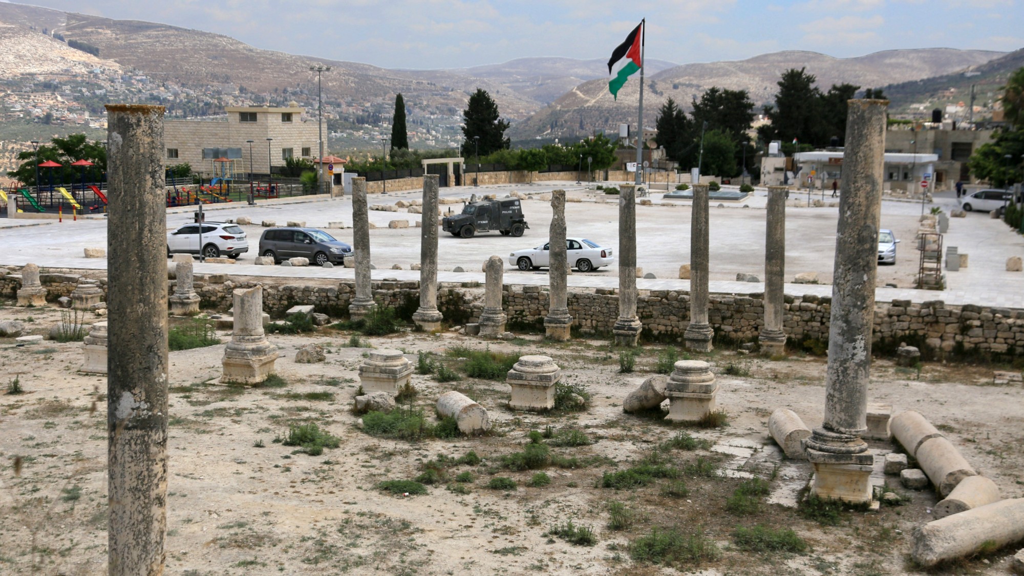 The ruins of Sebastia seen in the West Bank. 