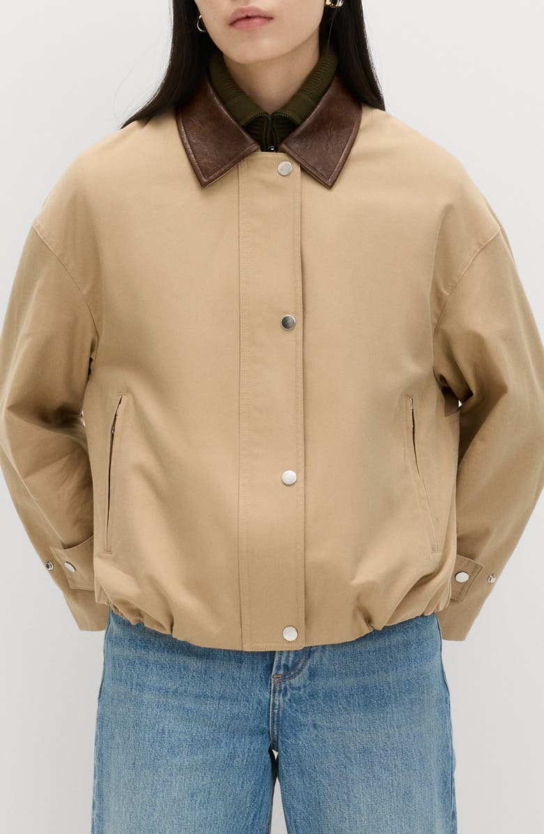 Cotton Blend Twill Bomber Jacket