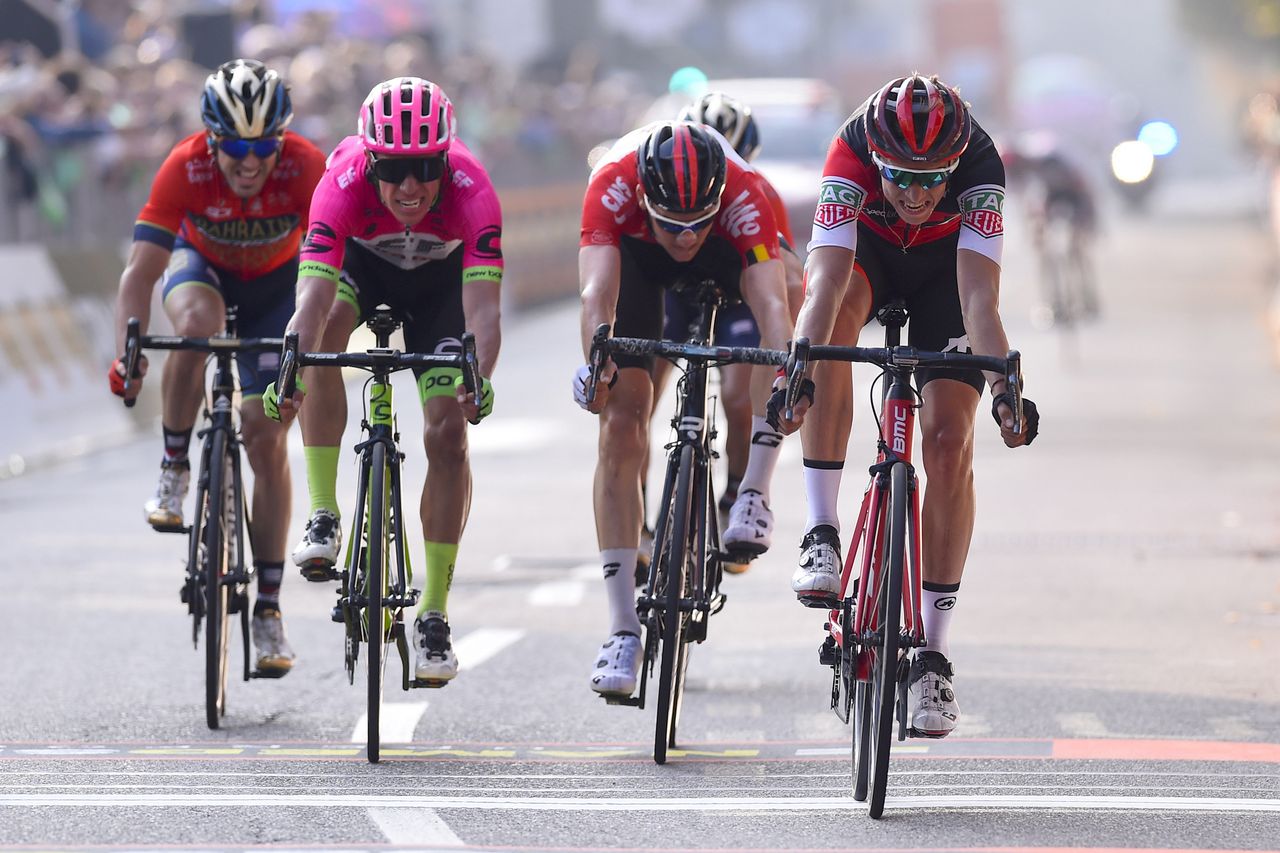 Dylan Teuns (BMC Racing) wins the sprint for third place