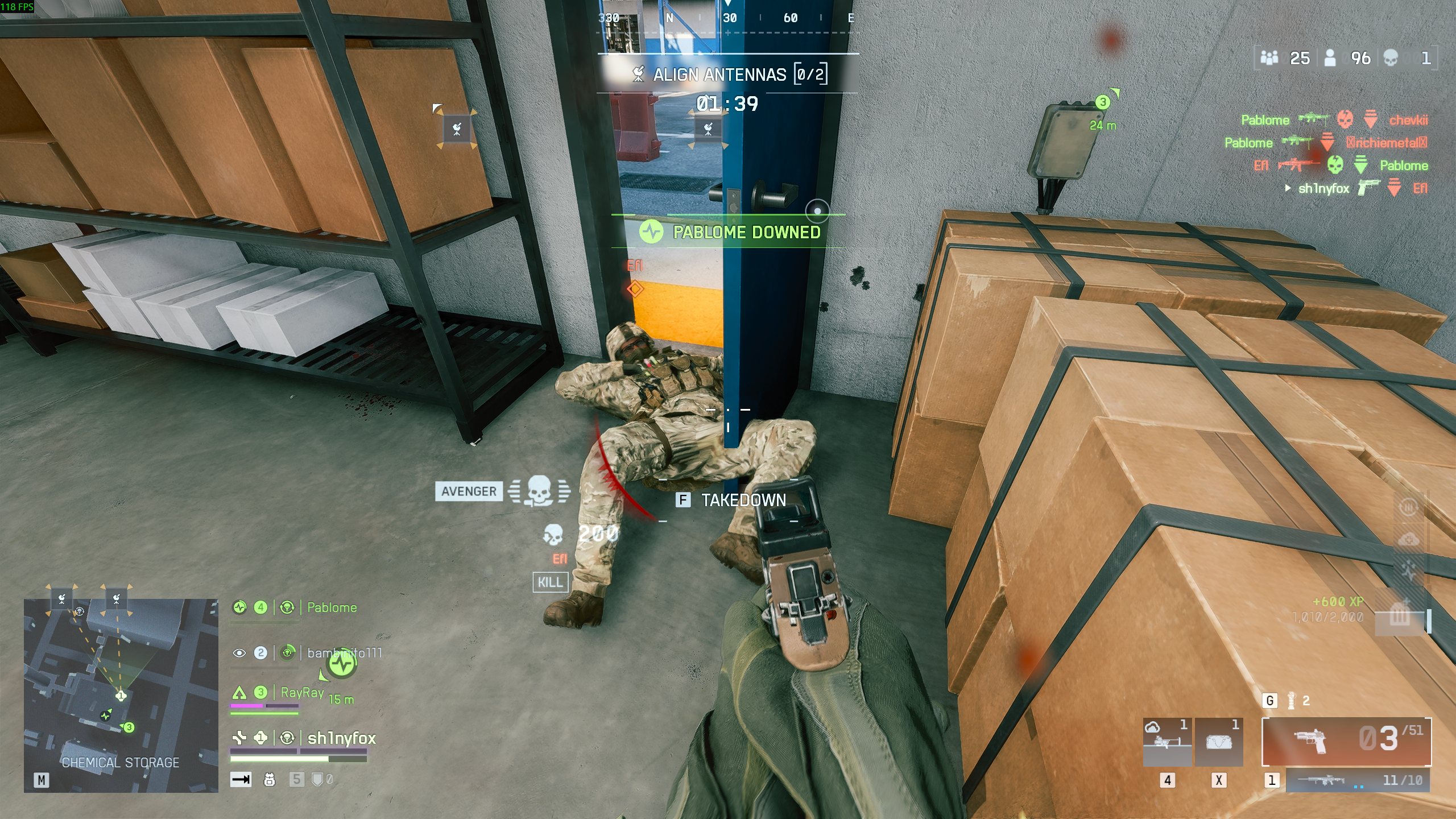 Triggering the takedown feature in Battlefield 6 Redsec.