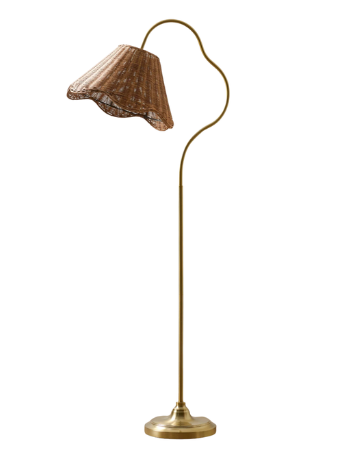 Lucinda Rattan Scallop Floor Lamp