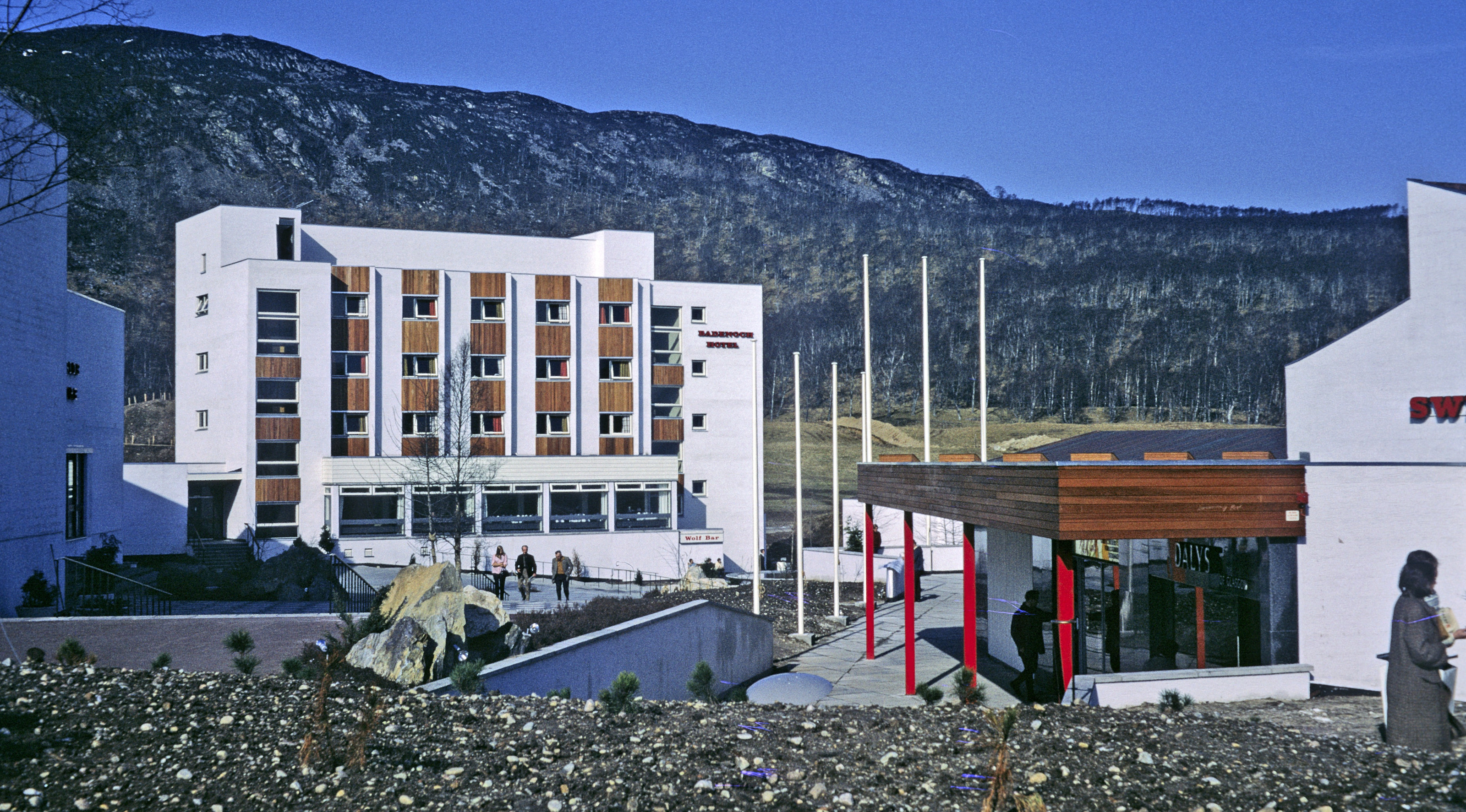 Badenoch Hotel, a disfiguring sight in Aviemore courtesy of the corrupt architect John Poulson, 1963-1966