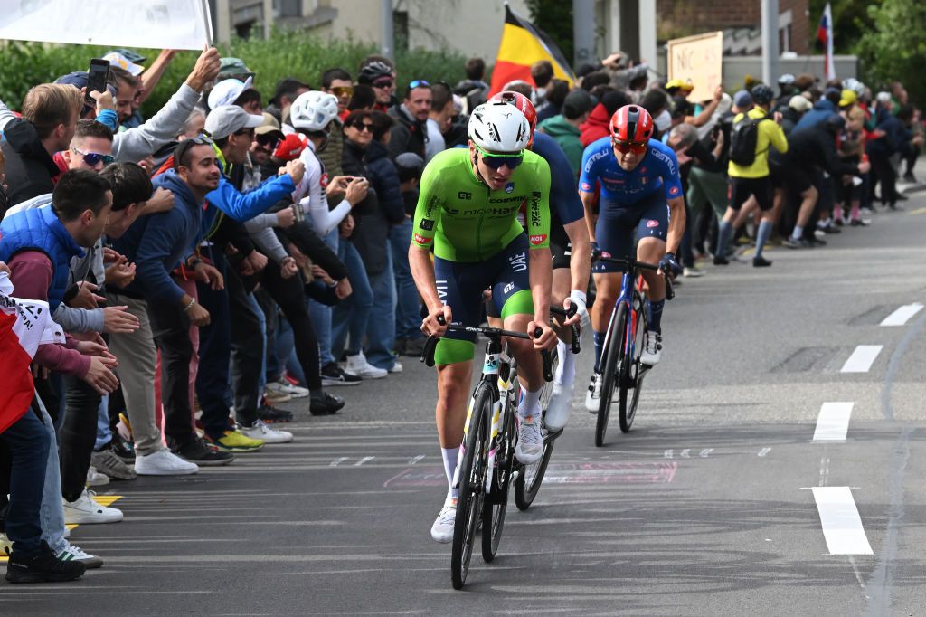 ZURICH SWITZERLAND SEPTEMBER 29 Tadej Pogacar of Team Slovenia competes during the 97th UCI Cycling World Championships Zurich 2024 Mens Elite Road Race a 2739km one day race from Winterthur to Zurich on September 29 2024 in Zurich Switzerland Photo by Dario BelingheriGetty Images