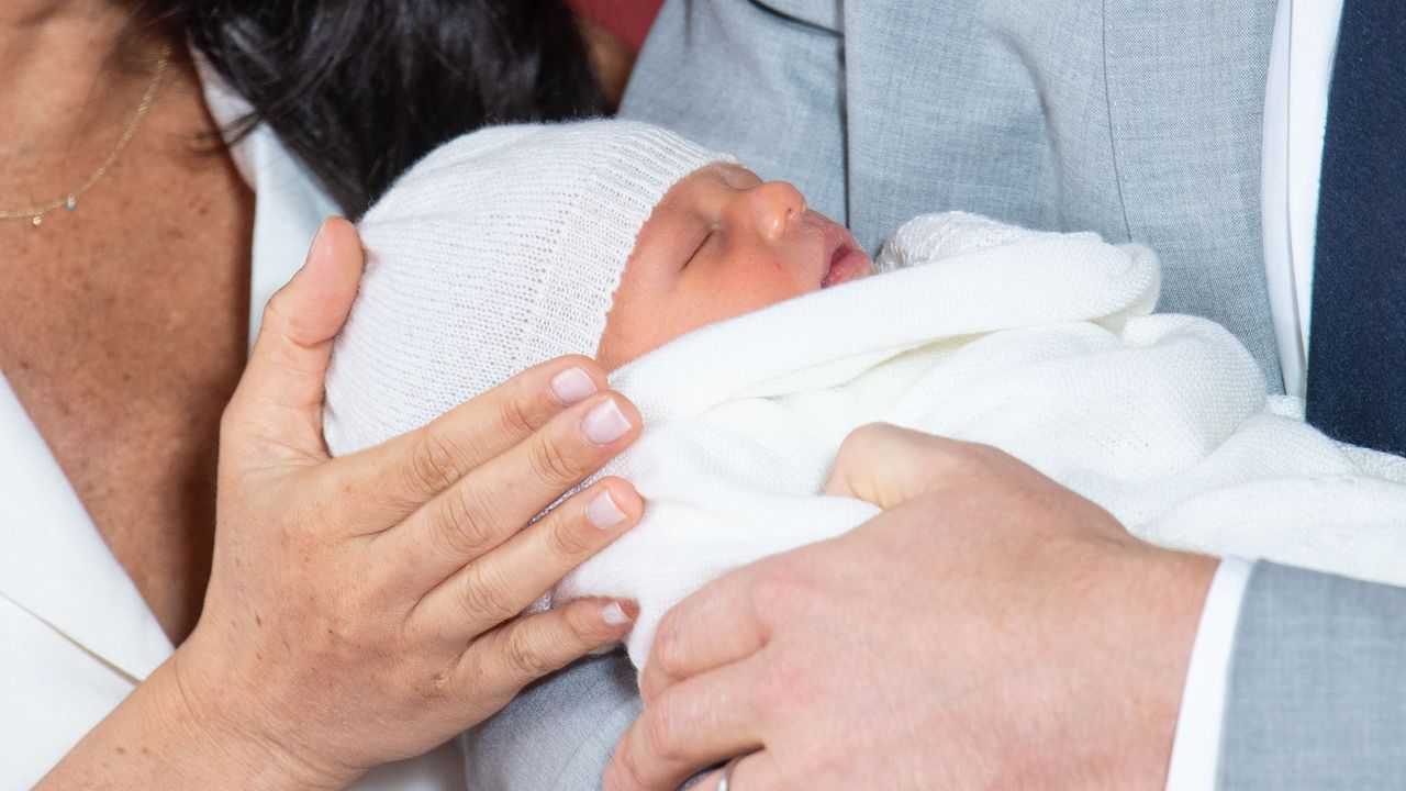 The Duke &amp; Duchess Of Sussex Pose With Their Newborn Son