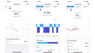 TicWatch GTH Pro sleep tracking, skin temperature and heart tracking tracking