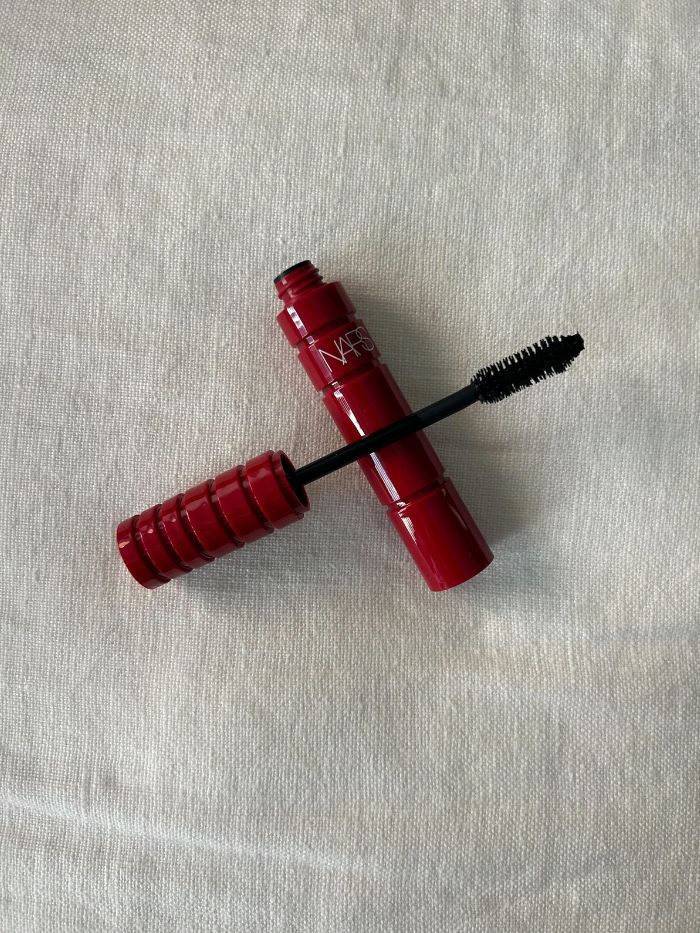 Nars Climax Mascara on a white linen background