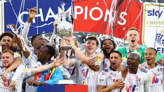 Fulham lift the Championship trophy 