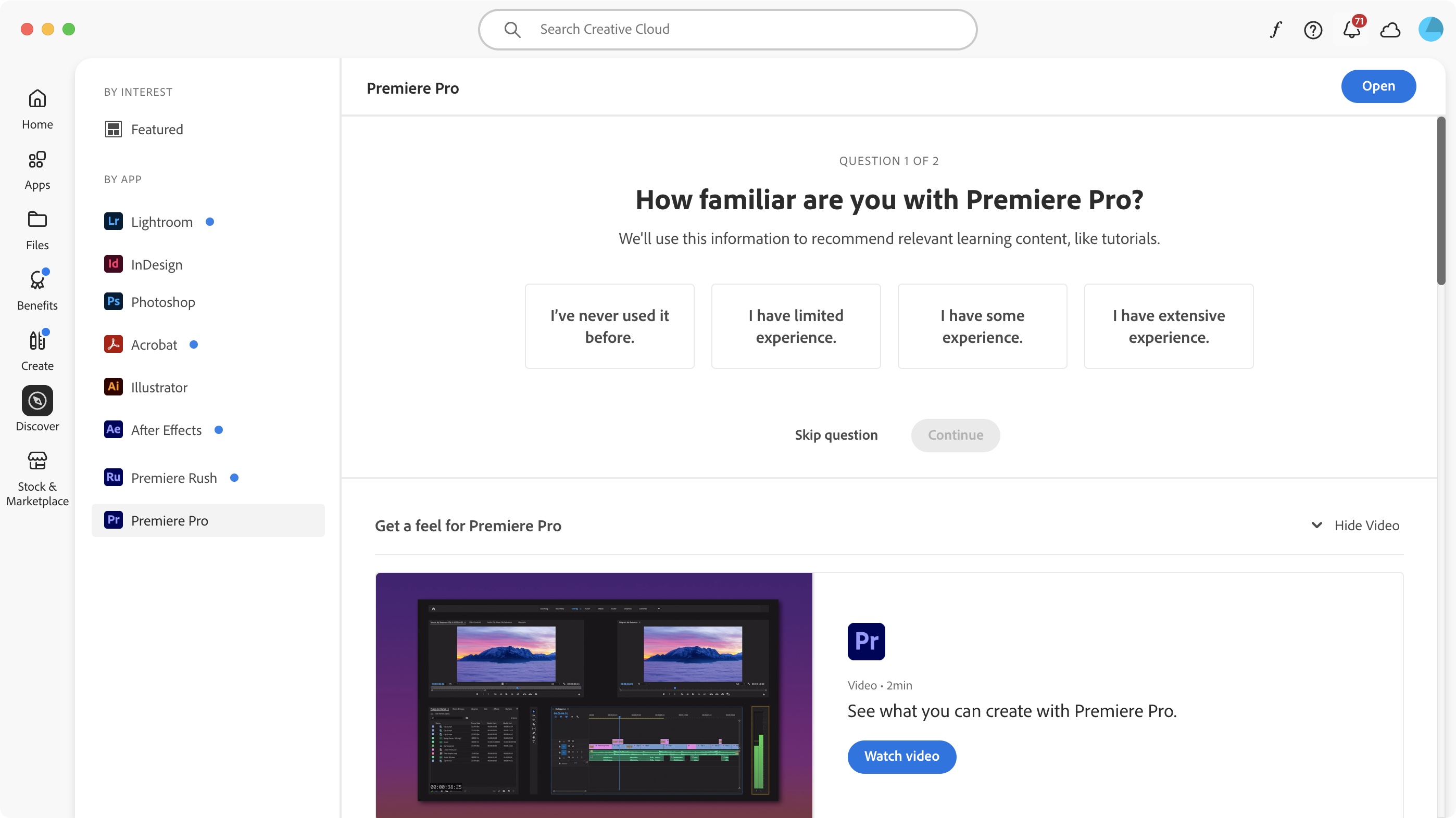 Adobe Premiere Pro during our review