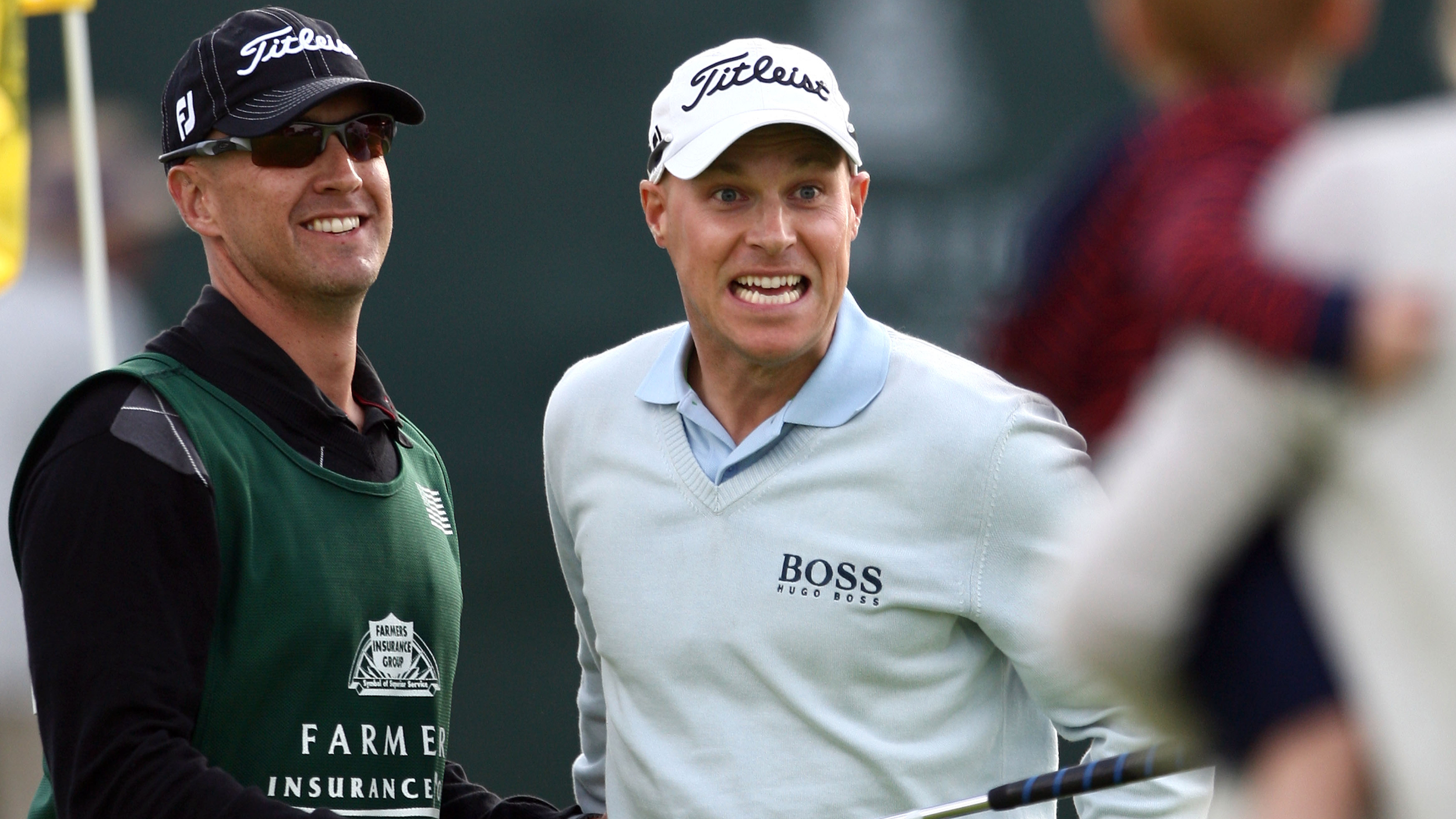 Ben Crane celebrates winning the Farmers Insurance Open
