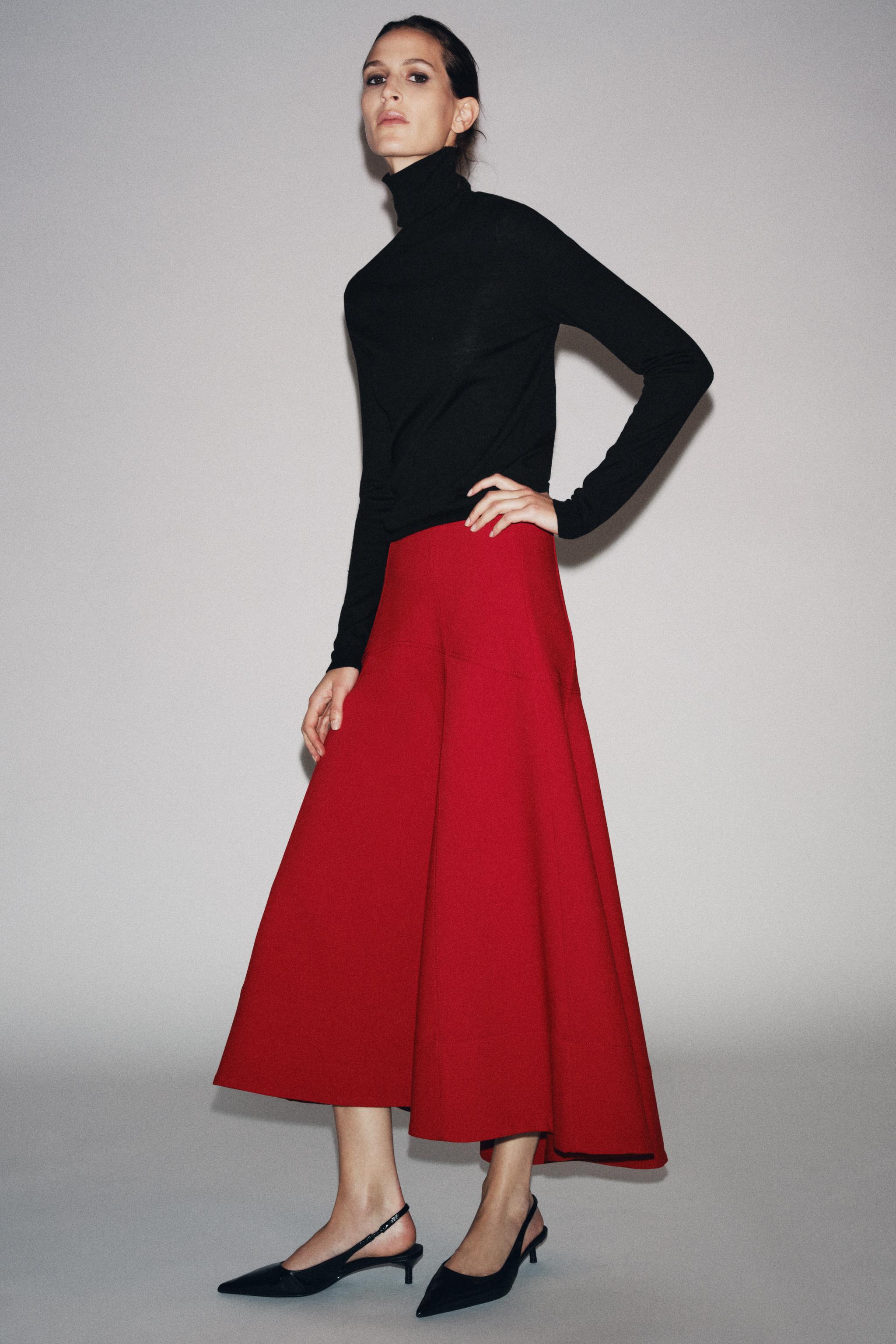 Zw Collection Cape Midi Skirt