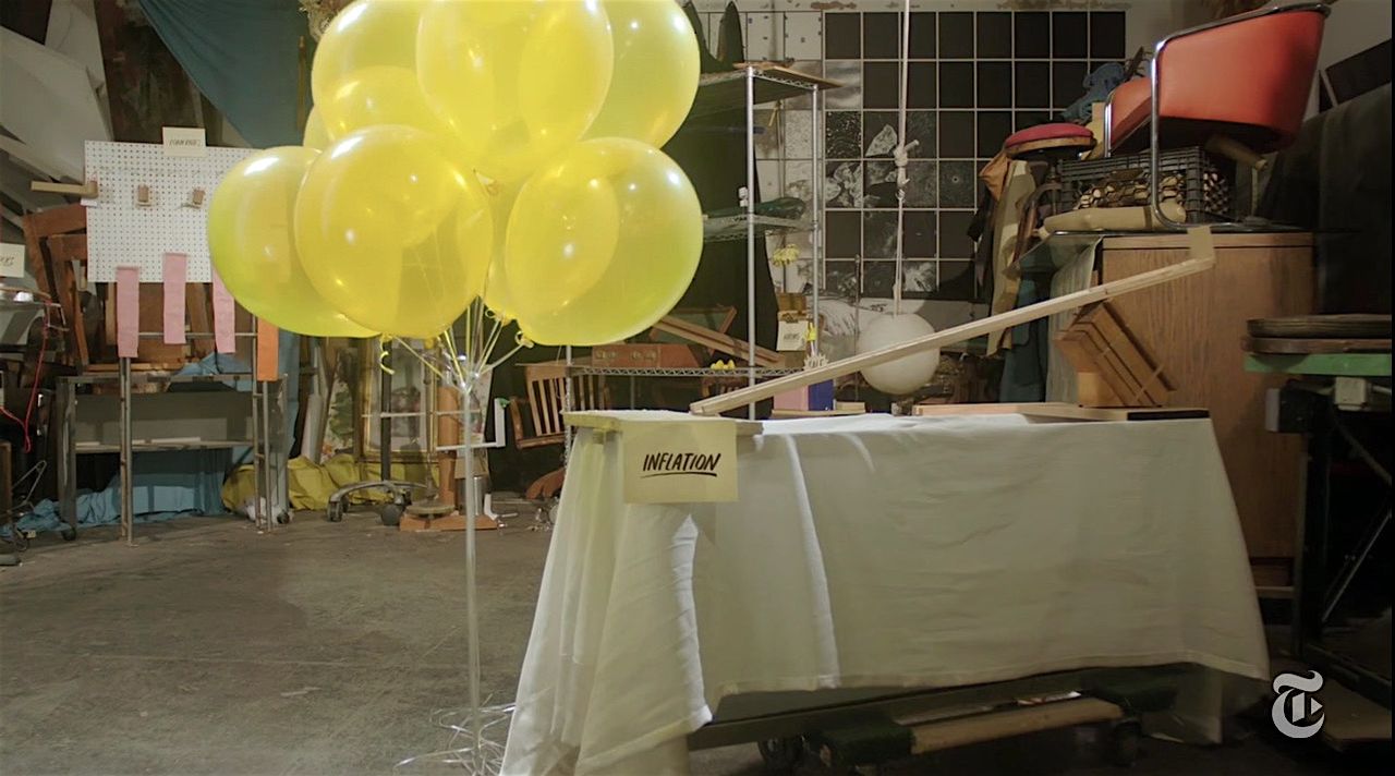 The Fed&amp;#039;s interest rate decisions, explained through a Rube Goldberg machine