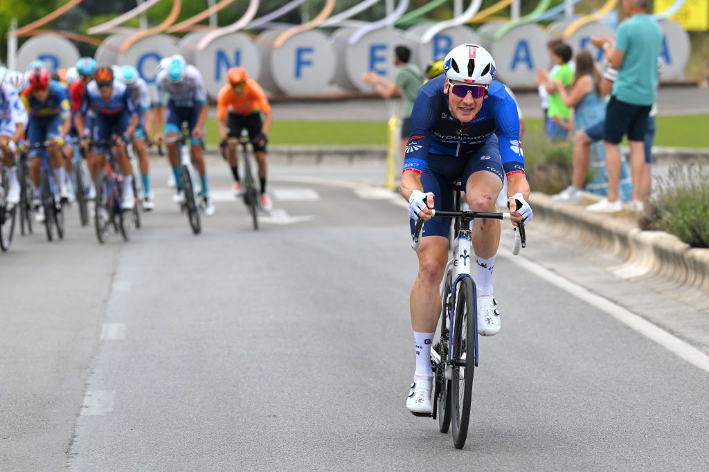 VILLABLINO SPAIN AUGUST 31 Stefan Kung of Switzerland and Team GroupamaFDJ attacks during the La Vuelta 79th Tour of Spain 2024 Stage 14 a 2005km stage from Villafranco del Bierzo to Villablino UCIWT on August 31 2024 in Villablino Spain Photo by Tim de WaeleGetty Images