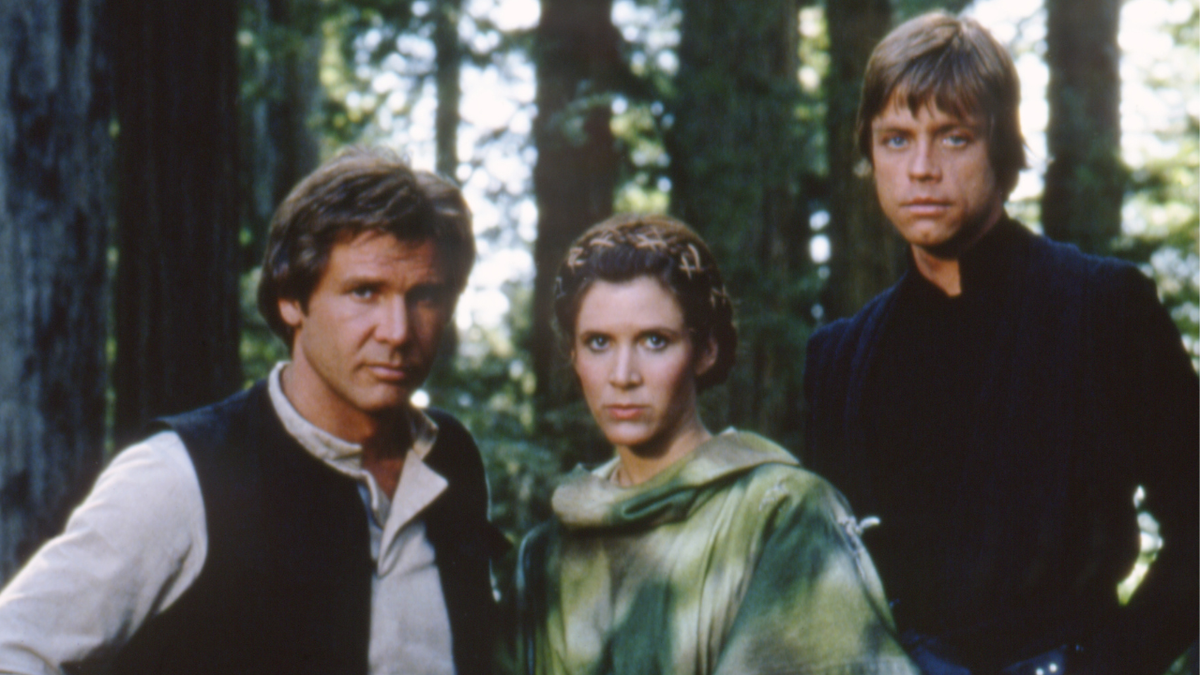 Mark Hamill, Carrie Fisher, and Harrison Ford from Return of the Jedi