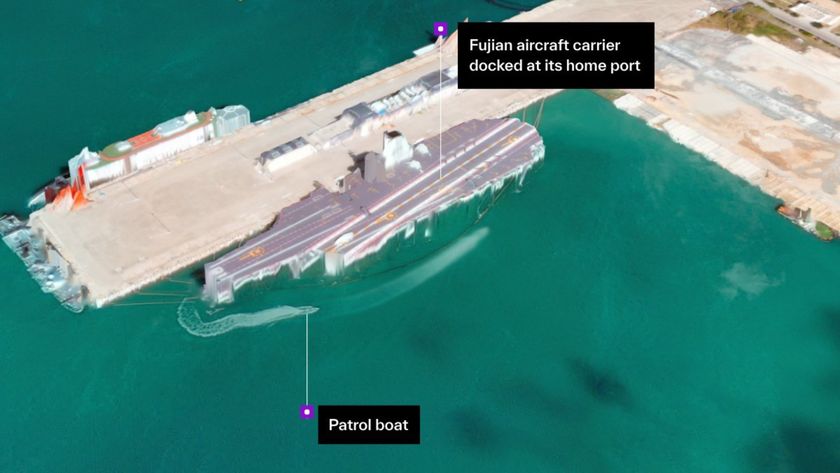 Vantor satellite image showing the Chinese carrier Fujian