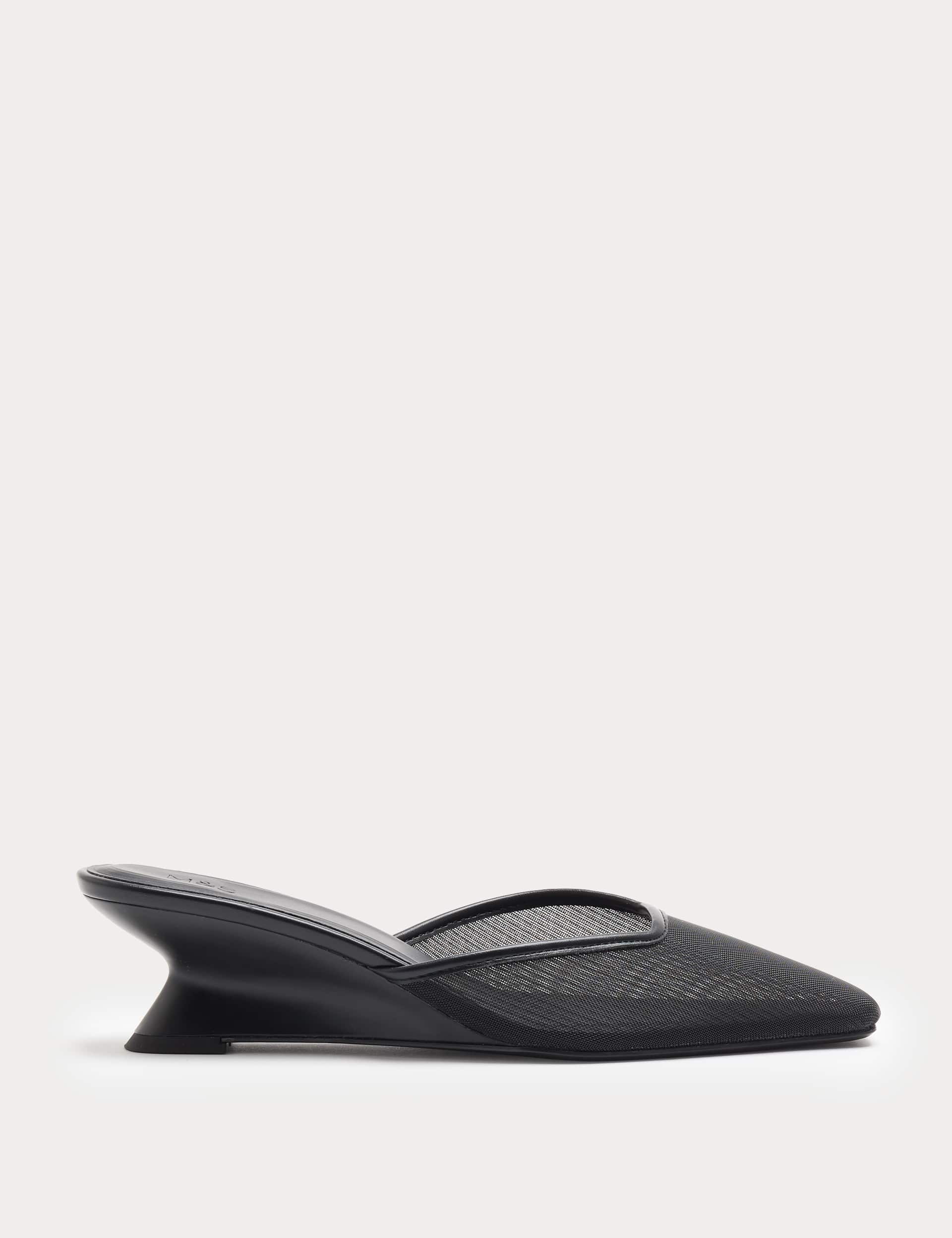 Mesh Wedge Pointed Mules