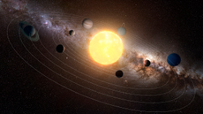 Solar system, computer artwork.