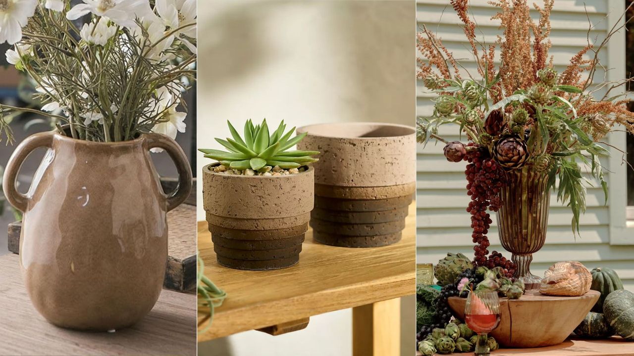 Mocha mousse planters and vases