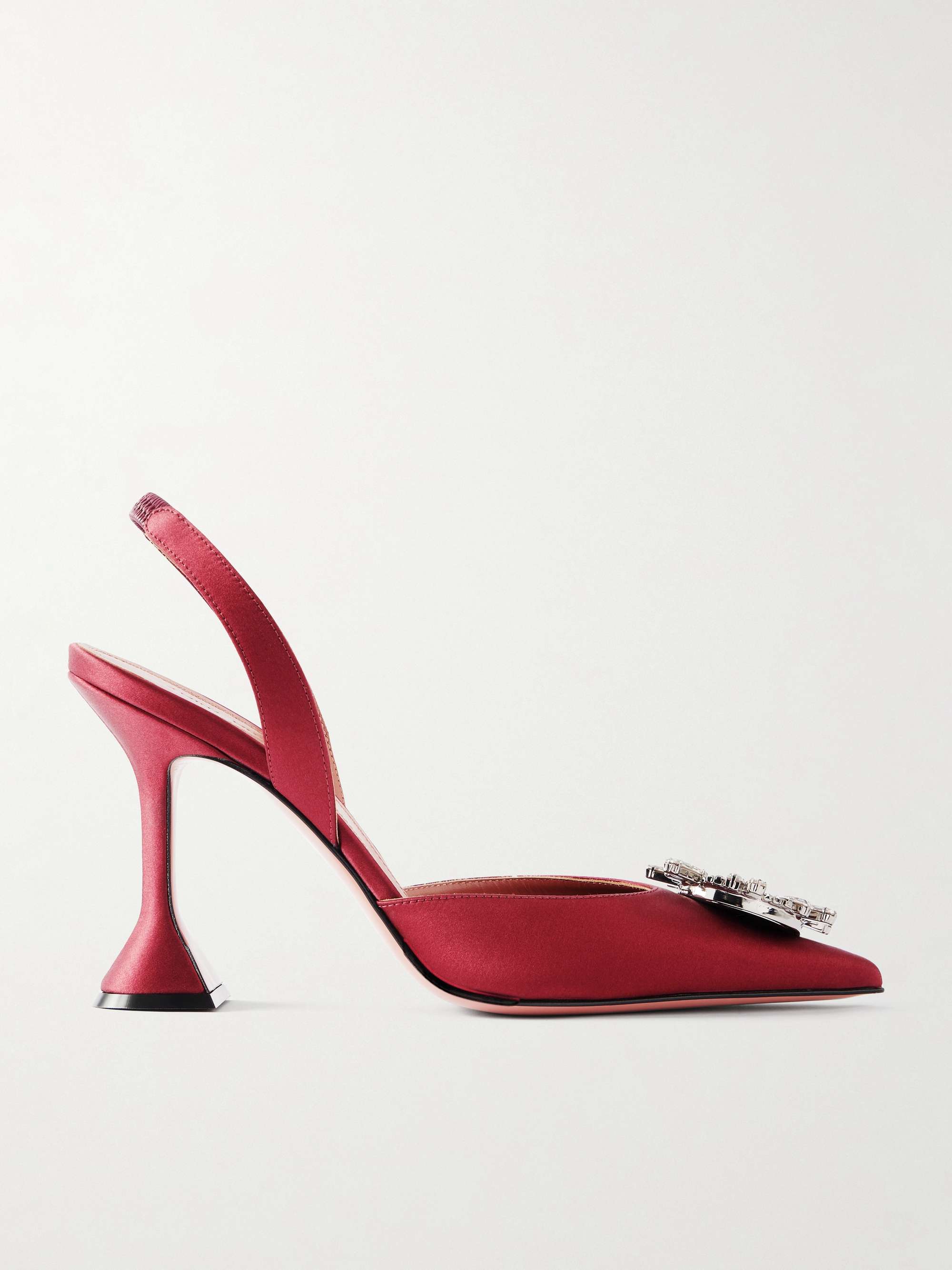 Begum Swarovski Crystal-Embellished Satin Slingback Pumps