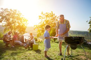 summer BBQ in a field