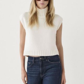 flat lay image of white cropped jumper