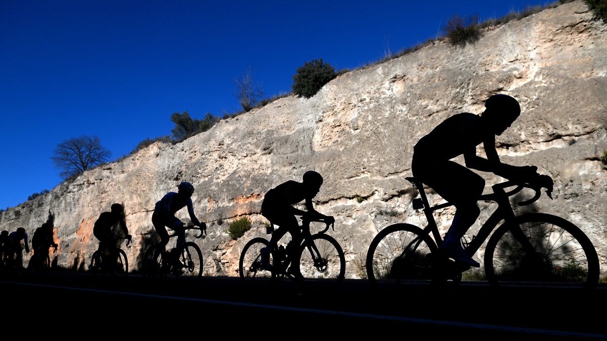 Cyclist silhouette at Watch Volta a la Comunitat Valenciana