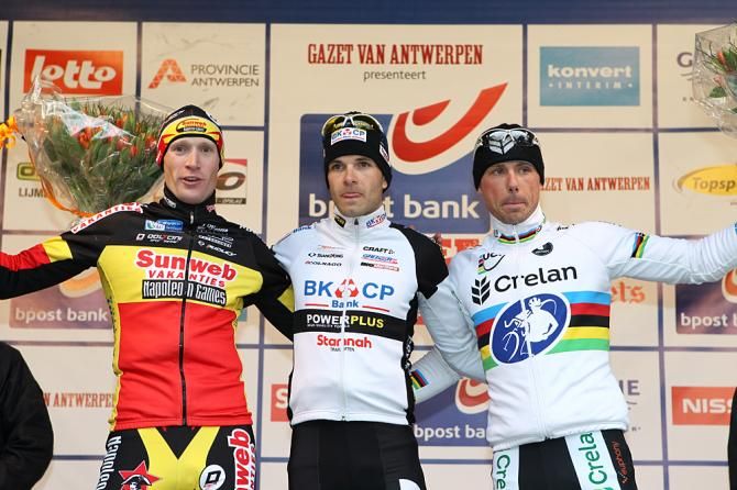 Klaas Vantornout, Niels Albert and Sven Nys on the podium in Lille